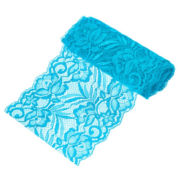 Uxcell Cinta de Encaje Elástico de 5 Yardas y 5.9 Pulgadas de Ancho, Ribete Elástico Azul Cielo