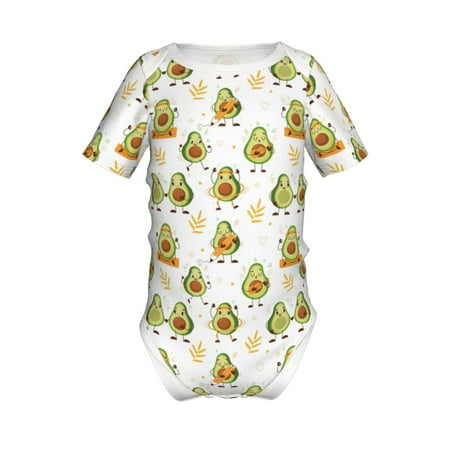 

Lukts Lovely Avocado Print Baby Short Sleeve Romper Onesie for Newborn Baby Boys and Girls-6 Months