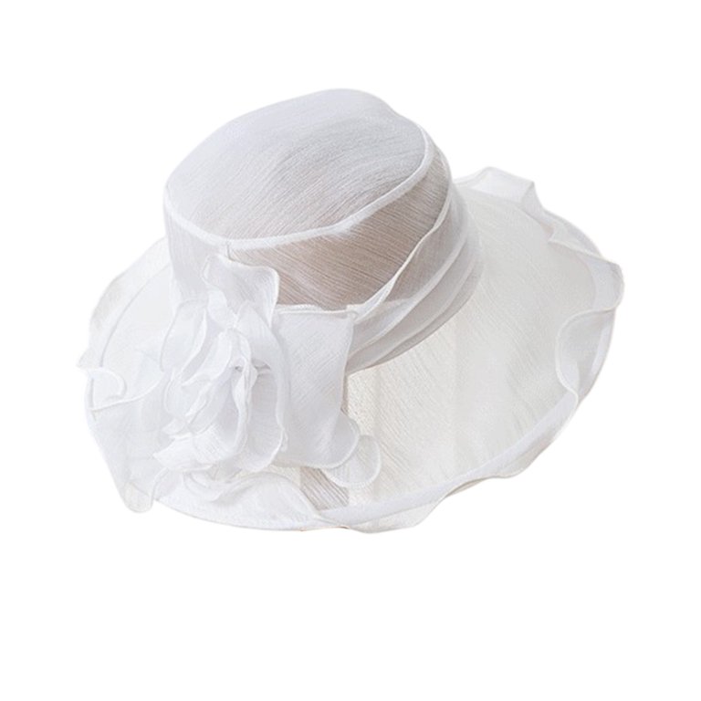 Wide Brim Tea Party Hat for Women – Foldable Sun Hat for 