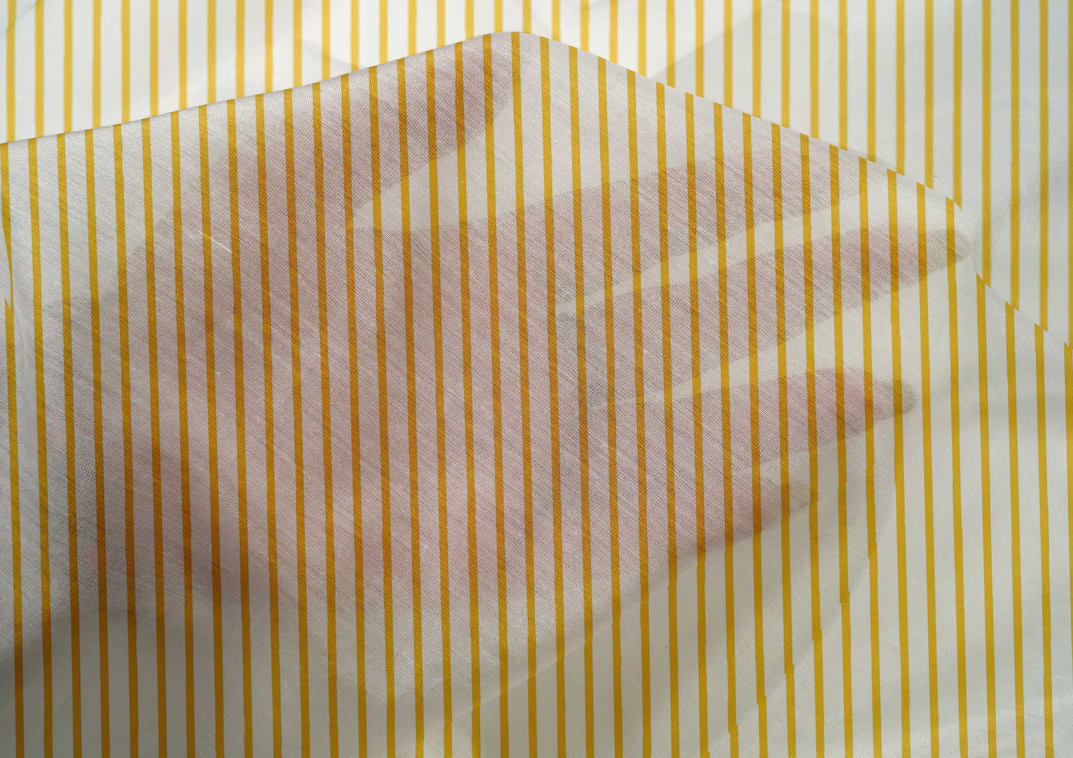 oneOone Cotton Silk Yellow Fabric Stripes Dress Material Fabric Print Fabric By The Yard 42 Inch Wide