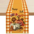 thumbnail image 2 of Thanksgiving plaid Maple Leaf table flag Sunsunflower Pumpkin Dwarf Table Runner Thanksgiving Fall Harvest table flag, 2 of 4