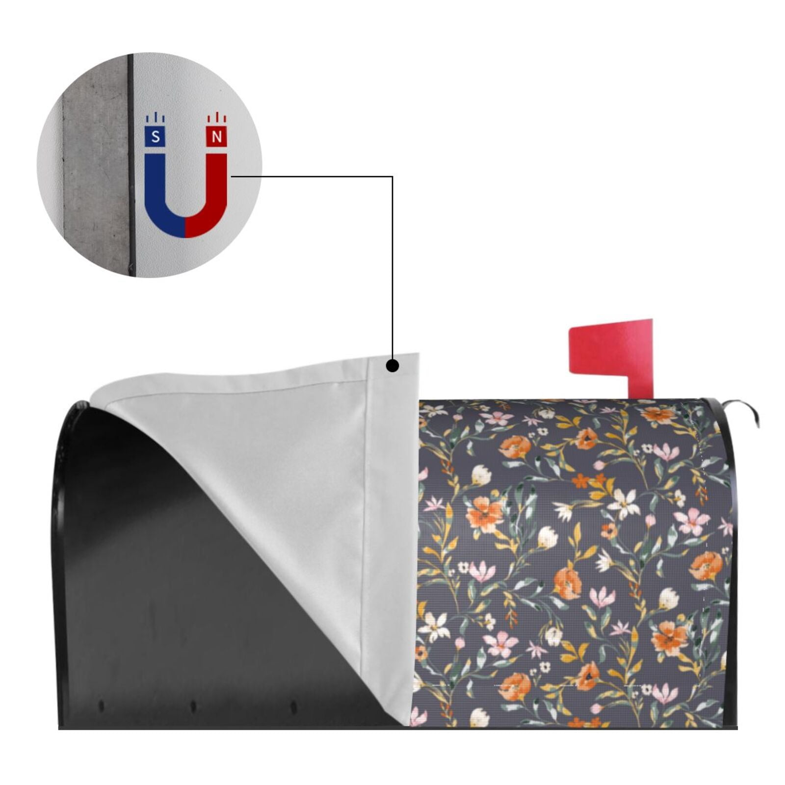 Xecao Wildflowers for Mailbox Cover with Magnetic Strips, Waterproof and Sunscreen, Adds a Decorative Touch to Your Garden Yard.
