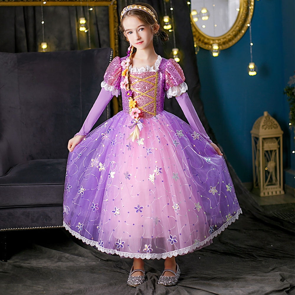 Princess Dresses for Girls Birthday Party Cosplay Purple Dress