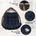 thumbnail image 4 of Thickened Waterproof Papasan Rocking Chair Cushion – 6.3'' Egg Chair Cushions with Secure Ties, Fade-Resistant & Weatherproof for Indoor/Outdoor Use , Fits Rattan Wicker Hammock Chairs (Only Cushion), 4 of 7