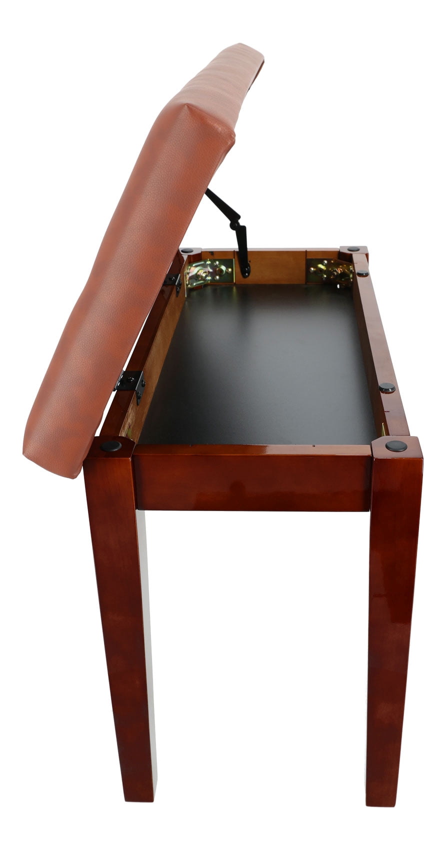 Rockville PB7 BROWN Premium Piano Bench w/Thailand Wood, Comfy Padding + Storage