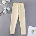 thumbnail image 6 of YMNXA Big Kids Girls Leggings Elastic Waist Solid Color Soft Stretch Plush Lined Thickened Thermal Tights For Casual Daily Wear Beige 3-4 Years, 6 of 6