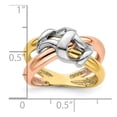 thumbnail image 3 of Solid 14k Tri Three Color Gold Woven Ring Band Size 8, 3 of 6