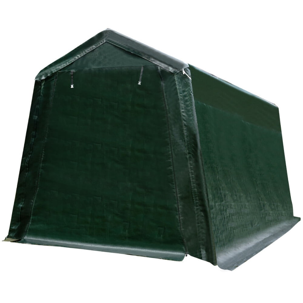 Spaco Outdoor Carport Shed with Sidewalls and Waterproof Ripstop Cover-10 x 10 ft, Extra Large Portable Car Tent Garage for Car, SUV Shelter Logic Storage