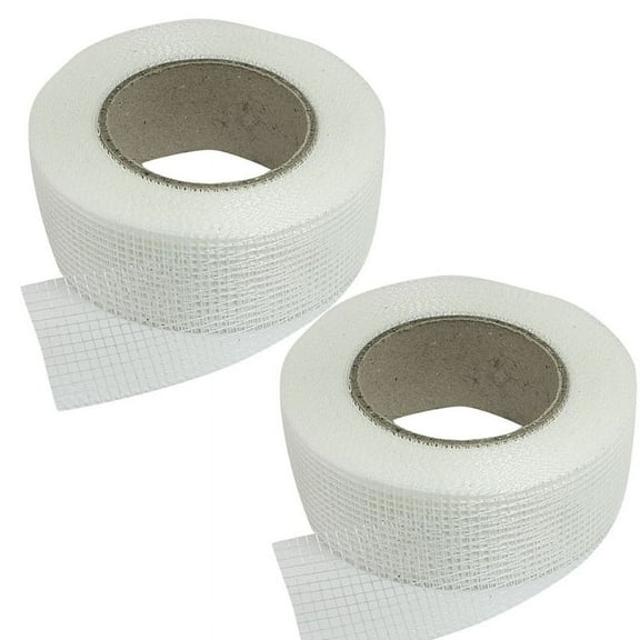 2X Self-Adhesive White Fiberglass Mesh Tape for Cracks Holes,2 x Fiberglass Glass Tape,White
