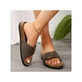 thumbnail image 4 of Women's Slip-On Sandals with Tassels and Straw Fabric - Perfect Summer Footwear, 4 of 7