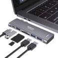 thumbnail image 2 of Adaptador USB C para MacBook Air / MacBook Pro 2020 2019 2018 13 "15" 16", 6 en 1 concentrador USB-C con 3 puertos USB 3.0, lector de tarjetas USB C a SD / TF y puerto Thunderbolt 3 PD de 100 W, 2 of 2