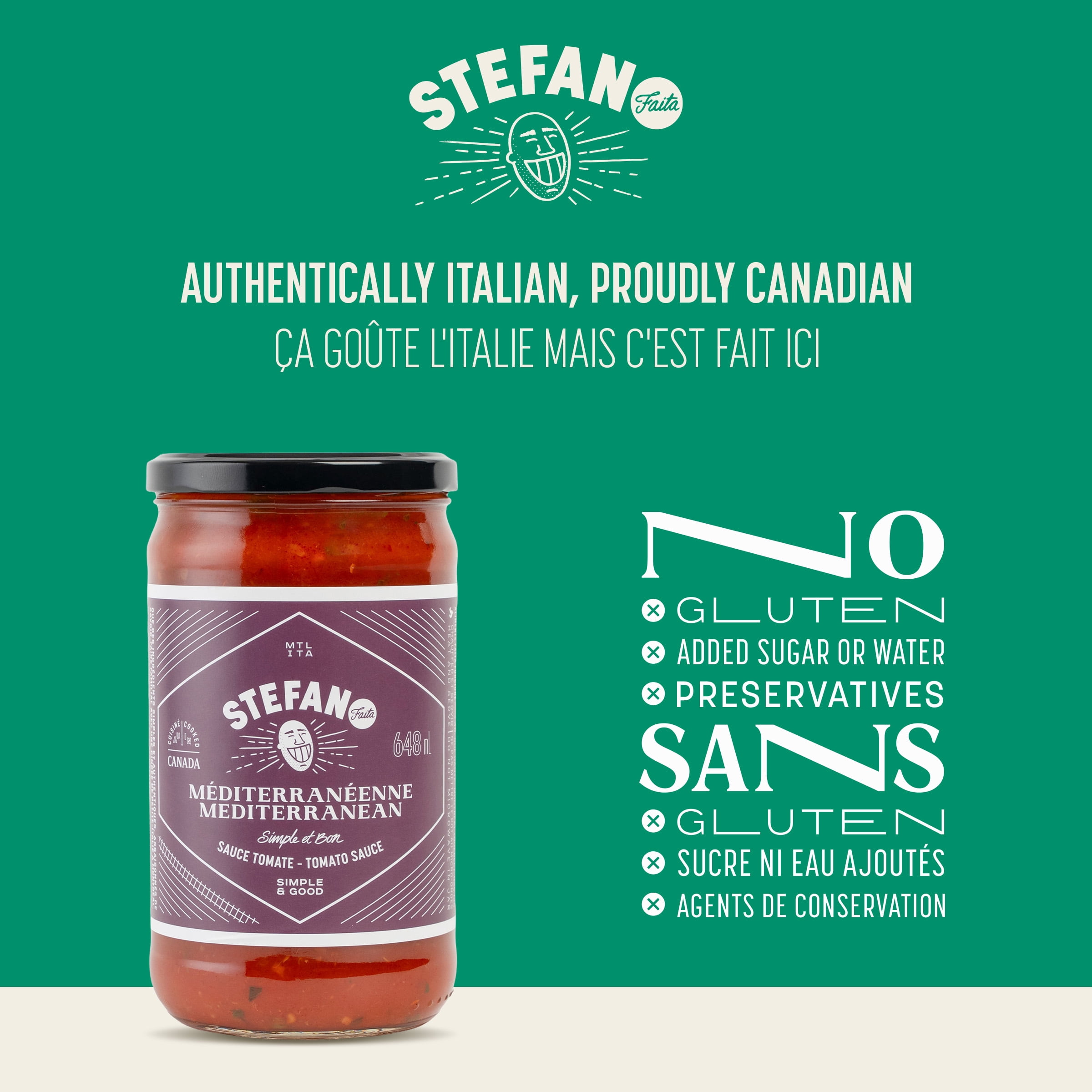 Sauce pour pâtes méditerranéenne Stefano, 648 mL