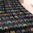 thumbnail image 3 of Colorful Controllers Games Black Pattern Blanket,Comfortable Soft Lamb Wool Throw Blanket,All Season,Warm Lightweight Blankets for Sofa Bed Couch Living Room Chair,40"x50", 3 of 4