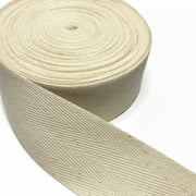 eJoyce 1-1/2" (40mm) Herringbone Cotton Twill Tape Trim by 54-Yards roll, TR-12215 (Natural)
