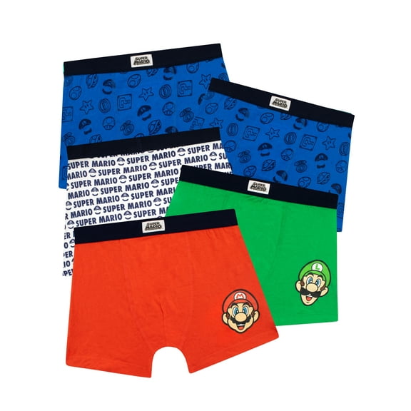 Super Mario Boys Mario Pack of 5 Briefs Sizes 6-14
