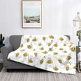 thumbnail image 2 of Gaeub Bee Printed Flannel Throw Blanket,Plush Throw,Fuzzy Bed Blanket for Bedding Sofa and Travel,Decorative Blanket-80"x60", 2 of 6