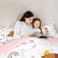 thumbnail image 4 of Erosebridal Animal Capybara Duck Full Size Comforter Sets 3 Pieces For Child Boys Girls,Kids Cartoon Rainbow Bedding Sets,Pink Reversible, 4 of 7