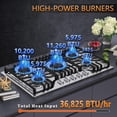 thumbnail image 7 of 30 inch Gas Cooktop, Bulit-in Gas Stove Top with 5 Burner, NG/LPG Convertible Cooktops, 5 Burner Propane Cooktop with Thermocouple Protection, Stainless Steel, 7 of 7