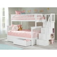 thumbnail image 2 of Columbia Staircase Bunk Bed Twin over Full with 2 Raised Panel Bed Drawers in White, 2 of 6