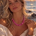 thumbnail image 3 of Leaf Resin Chunky Beaded Necklace for Women, Simple Modern Style Necklace Jewelry Accessory, 3 of 10