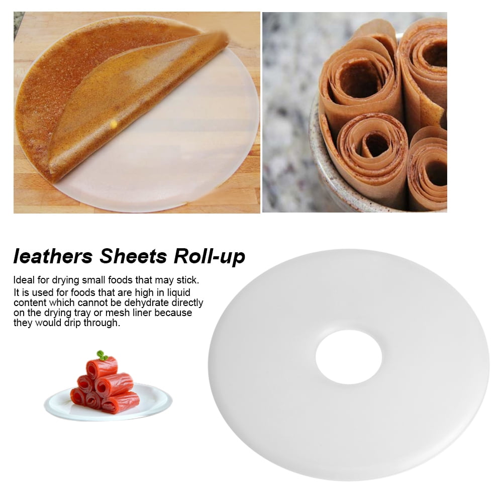 Leathers Fruit Roll Sheets,Food Dehydrator Fruit Leather Trays,Non Stick Round Silicone Dehydrator Sheets for Fruit Dryer Mesh