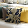 thumbnail image 3 of SHANXI  Vintage Navy Ocean Beach Theme Pillow Covers Mediterranean Style Decorative Nautical Coastal Sea Animal Throw Pillows Outdoor Sofa Cushion Case  18x18in, 3 of 5
