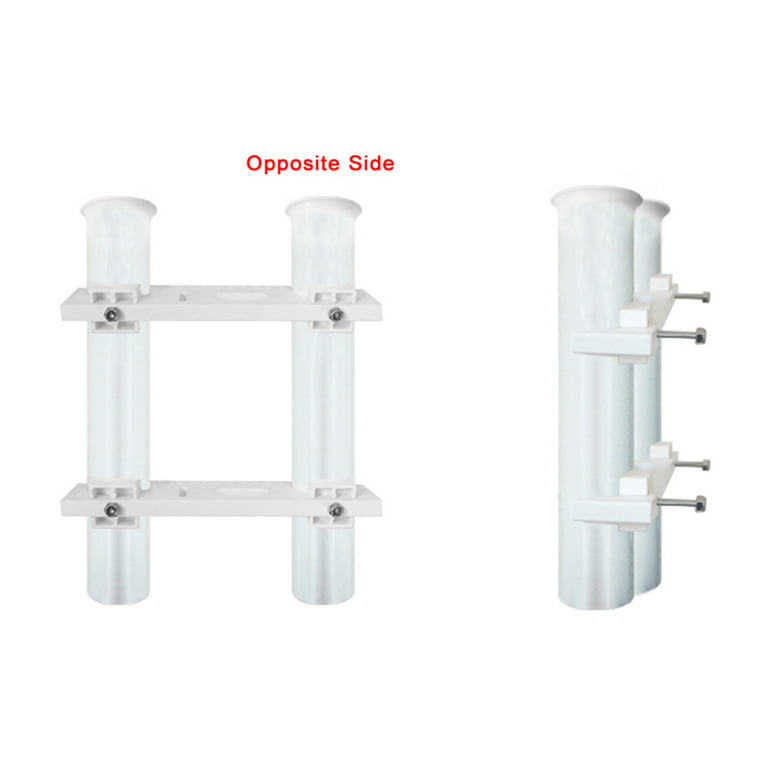 2 Tube Fishing Rod Holder Pole Rack Truck Stand Tools Accessories White 