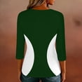 thumbnail image 5 of Ounisa Womens 3/4 Sleeve T Shirts Crew Neck All Over Print Casual Soft Comfy Loose Fit Spring Summer Daily Wear Basic Tops S-2XL, 5 of 6