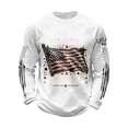 thumbnail image 2 of Mens Flag Printed Long Sleeve Crew Neck Tee Shirts 4th of July Tops Slim Fit Patriotic T-Shirt Trendy Casual Independence Day Clothes, 2 of 4