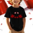 thumbnail image 3 of Chandail de la Fête du Canada pour Filles, Imprimé de Feuille d'Érable, Col Rond, Manches Courtes, Blouse pour Enfants, Fête du Canada, Décontracté, Patriotic 1st July, Coupe Régulière, T-Shirt Graphique de Célébration de la Fête du Canada pour Filles, 3 of 5