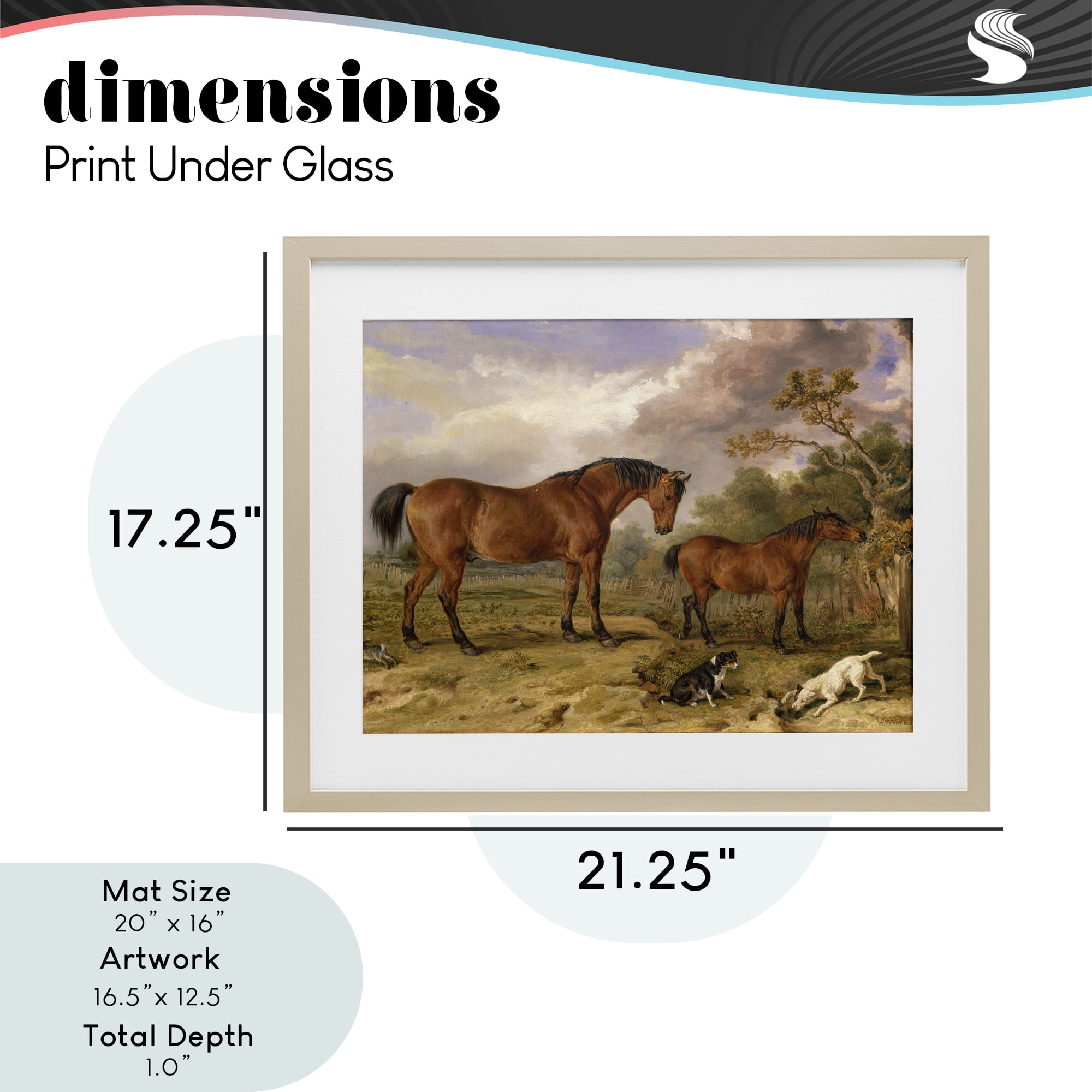 Stupell Industries Classic Portrait of Horses Birch Framed Print Under Glass, design by Tina LeCour
