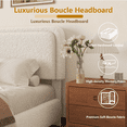 thumbnail image 5 of VIPLOV Queen Size Boucle Bed Frame, Cloud Upholstered Platform Bed with Height Adjustable Headboard & Soft Rounded Corners, No Noise Free, Easy Assembly,White, 5 of 8
