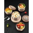 thumbnail image 3 of 18/8 Stainless Steel Thermal Food Container Bento Lunch Box Set, Portable Keep Warm Lunch Container With Insulated Bag Red 2000ml set, 3 of 6