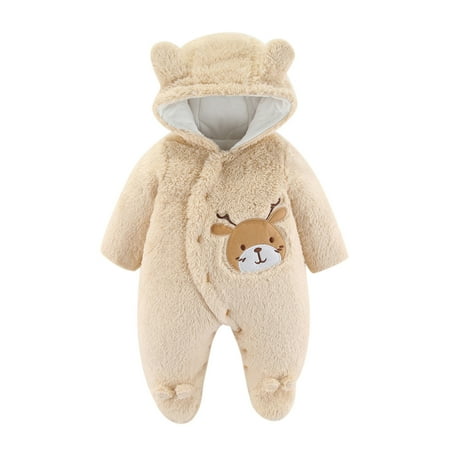 

Baby Cartoon Romper Baby Boys Girls Cartoon Animals Long Sleeve Cute Bear Ears Hooded Romper Jumpsuit Outfit Clothes Coat
