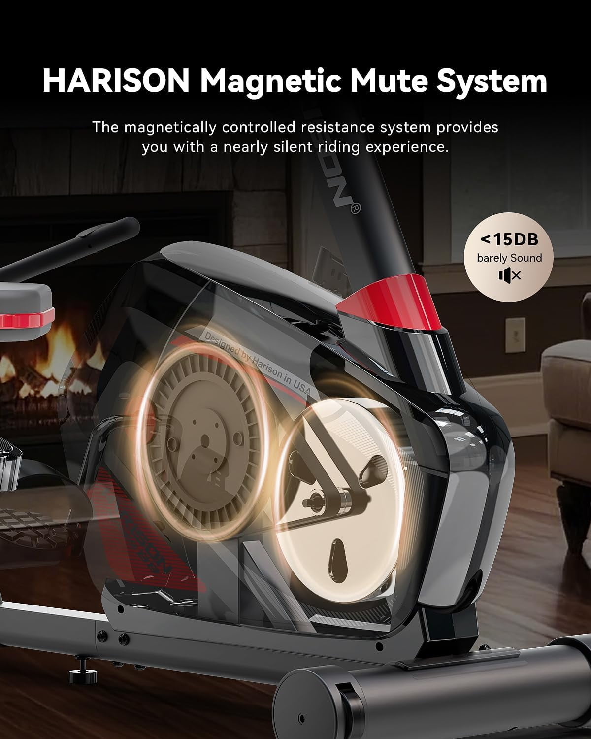 HARISON Recumbent Exercise Bike with 400 lbs Capacity, Magnetic Recumbent Bike for Adult and Seniors, Stationary Bike for Home with Smart Bluetooth App, 2 in 1 LCD Monitor and Tablet Holder