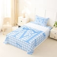 thumbnail image 5 of Erosebridal Letter M Monogrammed Twin Sheet Sets For Kids,Classic Geometric Buffalo Plaid Bedding 3pcs, 5 of 6