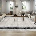 thumbnail image 2 of Assaile 9 x 12 ft Polyester Area Rugs, Gray Runner Border Printed, Indoor Aesthetic Machine Washable Modern Rugs for Entryway Living Room, 2 of 8