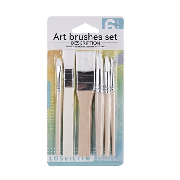 6 Pcs Nylon Hair Painting Brush Art Brush Set Artist Paint Brush Set