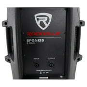 (2) Rockville SPGN128 12 Passive 2400 Watt DJ PA Speakers ABS Cabinets 8-Ohm