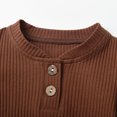 thumbnail image 2 of Newborn Baby Boy Clothes Long Sleeve Romper Solid Pants Outfits Set Brown 6-9 Months, 2 of 6