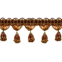 3" (7.5cm) Noblesse Collection Victorian Style Tassel Fringe Trim # TFH3,, Toffee Brown #08 (Light Brown, Chocolate Brown) Sold By The Yard (36"/3 ft/0.9m)
