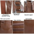 thumbnail image 2 of Ailongcity Waterproof PU Leather Crossbody Satchel Bag, Brown, 2 of 5