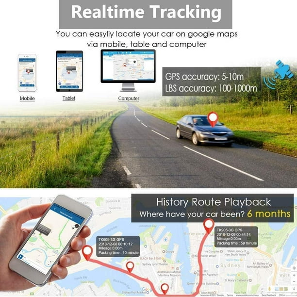 TKSTAR Tracker GPS 90 Jours de Veille à Long Temps Anti Geo Fnece Perdu Enlever Alarme Imperméable GPS Localisateur Suivi en Temps Réel