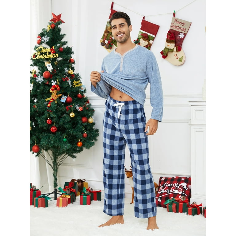 U2SKIIN Couple Pajama Sets Plaid Matching Pajama Set for Men and Women Soft Warm Pjs Set Blue Mel. Navy Blue Mel.Plaid Mens X Large Walmart