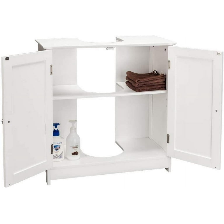 Ktaxon Bathroom Vanity Under Sink Cabinet Space Saver with Double Doors and  Adjustable Shelves, White - ktaxon