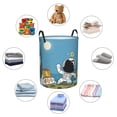thumbnail image 2 of DouZhe Waterproof Collapsible Large Laundry Baskets, Spaceman Rocket Moon Spaceship Prints Circular Hamper with Handles, 2 of 7