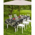 thumbnail image 3 of Vintage Green Outdoor Tablecloth - 52x70 Inch Rectangle Dining Table Cover, Southwestern Geometric Abstract Art Waterproof Outdoor Table Cloth with Umbrella Hole & Zipper for Picnic/Patio, 3 of 5