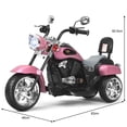 thumbnail image 3 of Moto Montable Costway en estilo chopper Alimentada a batería Rosa con música marcha adelante y atrás, 3 of 7
