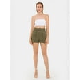 thumbnail image 2 of Cotton High-Waist Shorts with Pocket and Belt Detail, 2 of 5