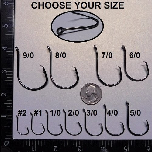 1000 BULK Size 4//0 Custom Offshore Tackle Offset Circle Fishing Hooks 7384
